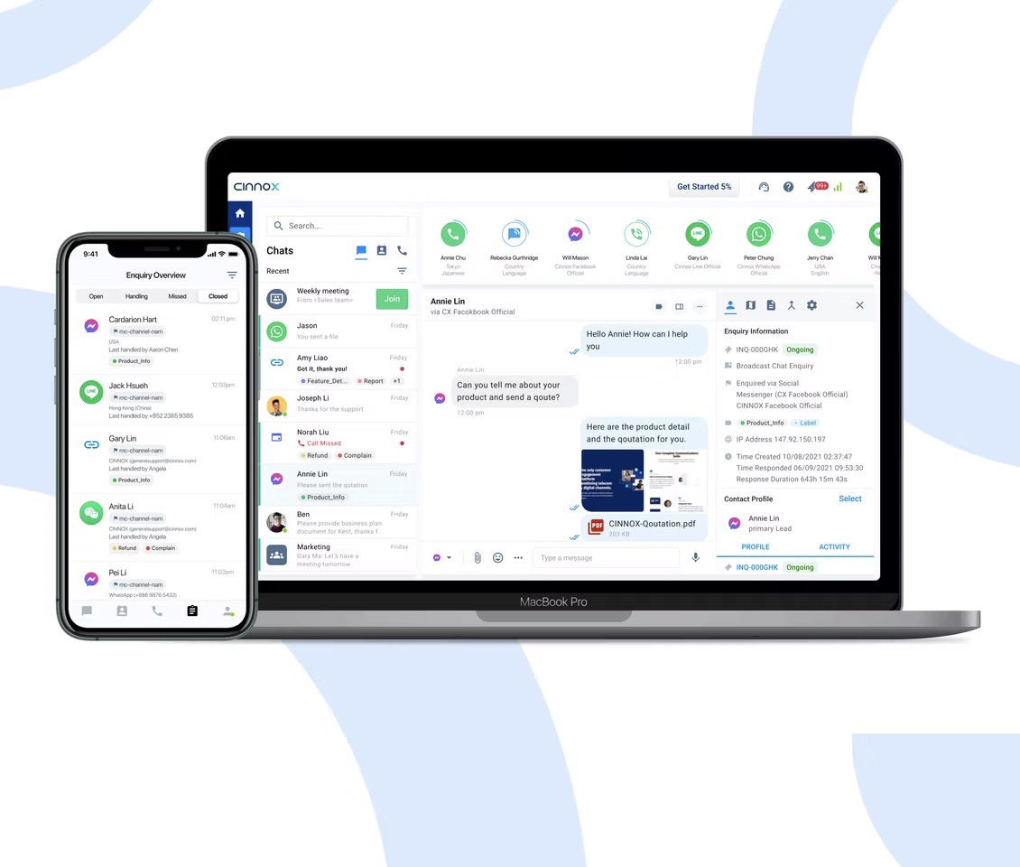 CINNOX Platform interface preview